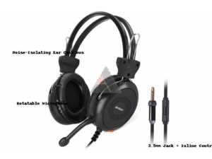 🎧 A4TECH HS30 3.5mm Stereo Headset (Black)