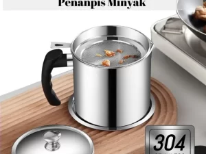1.3L Stainless Steel Oil Filter Container – With Lid & Residue Separator