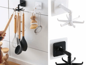 Kitchen Hook Storage Rotating Rack – 6 Hooks Organizer