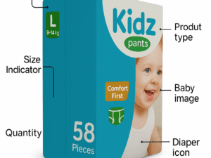 Kidz Pant System Baby Diaper (L Size) (Copy)