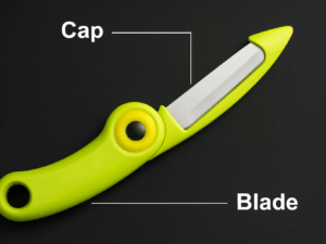 BTFLKNS Ceramic Paring Knife with Bird Shaped Folding Peeler – Green