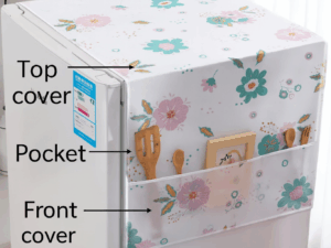 Cute Cartoon Print Dust Cover – Washing Machine & Refrigerator Organizer