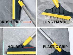 2 in 1 Multipurpose Cleaning Mop & Brush – With Long Handle & 120° Rotation