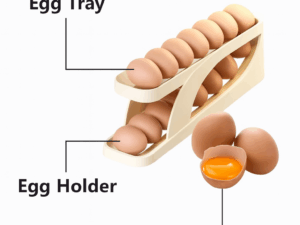Double-Layer Egg Dispenser – Automatic Roll-Down Egg Storage Rack
