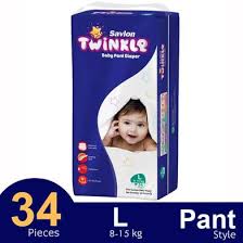 Savlon Twinkle Pant System Baby Diaper (Size L)
