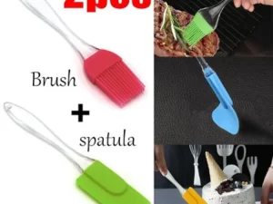 Silicone Oil Brush with Silicone Spatula – 2 Pcs Set