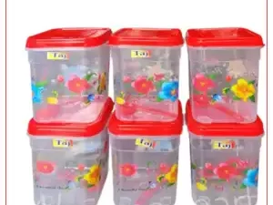 1000 ml Plastic Jar – 6 Pcs Set