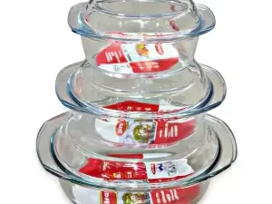 Oven Proof Glass Serving Dish – Transparent 6 Pcs Set