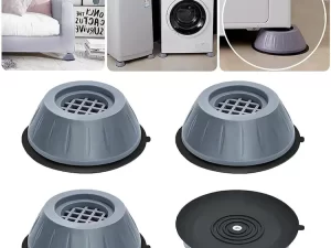 Refrigerator & Washing Machine Stand – Furniture Base Support (Pack of 4, Grey, Medium)