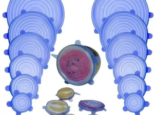 6 Pcs Reusable Silicone Stretch Lids – Food Storage Covers