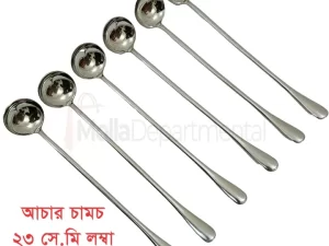 Lionel Long Handle Pickling Spoon Set – 6 Pcs (23cm, Silver, Mirror Polish)