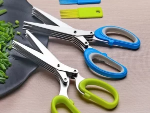 Multi-Layer Kitchen Scissors – Stainless Steel Vegetable & Herb Cutter (1 Pc)