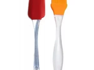 Silicon Oil Brush with Silicone Spatula – Orange