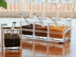 4-in-1 Crystal Seasoning Box – Acrylic Spice Container Set