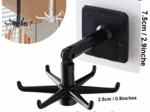 Kitchen Rotating Hook Storage Rack – 6 Hooks Organizer