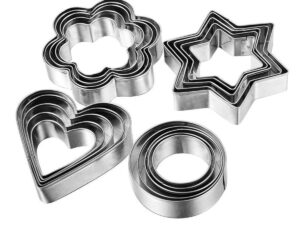Cookie Cutter Set – 12 Pieces (Silver)
