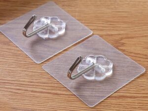 20 Pcs Transparent Self-Adhesive Wall Hooks – For Bathroom, Kitchen & Doors