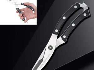 Poultry Shears – Come-Apart Kitchen Scissors (Wood Color Handle)