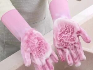 Silicone Dish Washing Kitchen Hand Gloves – 2 Pcs (Unique Gloves)