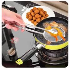 Stainless Steel Fried Food Net Folder – Oil Drain Clip & Filter Spoon