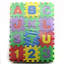 36 Pcs Kids Cartoon Foam Puzzle Mat – Letters & Numbers Rug