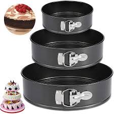 Non Stick 3 Piece Set Carbon Steel Round Shape Cake Pan Mold