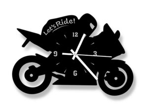 Biker Thematic Wooden Board Wall Clock