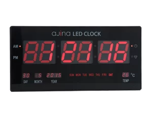 Ajina Motion LED Digital Wall Clock — Medium — Red Display