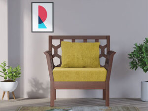 Regal Wooden Single Sofa – Noor SSC-316-3-1-20 (Fabric-SF-2120)