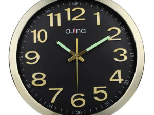 Deluxe Wall Clock — Round with Digit — Golden