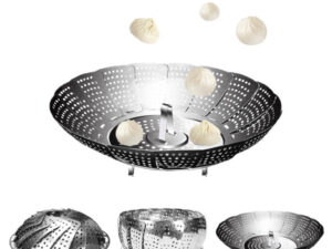 Stainless Steel Steamers Foldable Pasta Pot 3 in 1 Steaming Plate Food Fruit Trays Vegetable Rack Drains Dish Cooking Tool