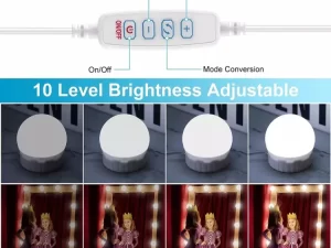 12V Dressing Table USB Kit – Hollywood Makeup Mirror Light (3 Color, Dimming)