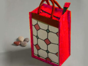 Jute Fabric Eco-Friendly Homemade Lunch / Tiffin Carrying Bag with Soft Handle