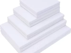 Stretched White Blank Canvas Set – 5 Pcs Combo (4x4 / 5x5 / 6x6 / 8x8 / 10x10 inch)