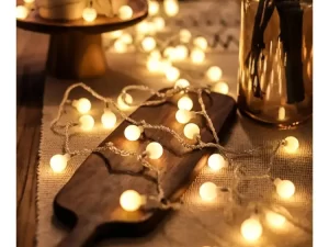 LED Ball-Shaped String Fairy Lights – Gold | Room Decoration Light