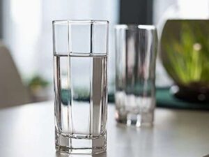 Water Drinking Glass 8 Angle 6 Pcs Set – Stylish 8-Corner Design for Everyday Hydration (300 ml)
