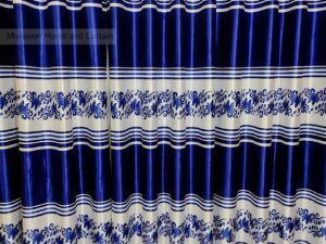 Curtain Porda – Synthetic Indian Window Protector (Blue and White Art, 4 Kuchi Design)