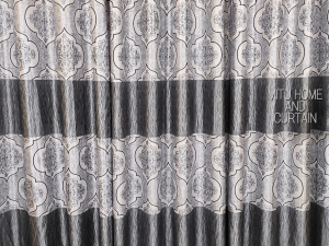 Curtain Porda – Synthetic Indian Window Protector (Black Classy Art, 4 Kuchi Design)