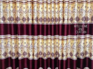 Curtain Porda – Synthetic Indian Window Protector (Maroon Garap Art, 4 Kuchi Design)