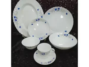 32 Pcs Pyrex Opal Glassware White Oven Safe Dinner Set – Elegant Design for Every Dining Table