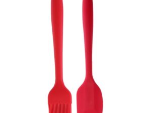 Silicone Spatula Barbecue Brush Kitchen Utensil Tool Kit Heat Resistant BBQ Oil Condiment Brushes Cake Scraper 2 Pcs Set
