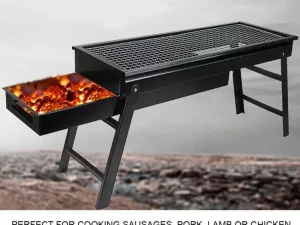 Portable BBQ Charcoal Barbecue Grill Machine – Black (24 Inch)