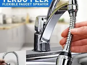 Turbo Flex 360° Flexible Double Swivel Faucet Spout Attachment – 1 Pcs