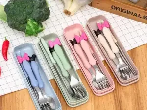 Disney Character Spoon & Fork Cutlery Set for Kids (Cupcakes Edition – 2 Pcs)