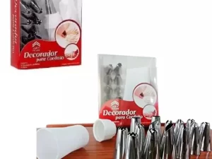 12-Piece Cake Decorating Set – Frosting Icing Piping Bag Tips with Steel Nozzles (Reusable & Washable)