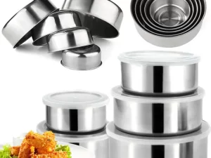 5Pcs Set – Stainless Steel Storage Box With Lid