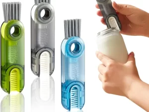 3-in-1 Bottle Cleaner Brush – Multicolor