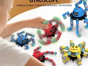 Transformable Fingertip Spinner – Cartoon Face Swap Glow-in-the-Dark Fidget Toy