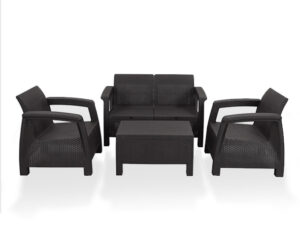 Caino Sofa 4 Pcs Set W/O Foam – Black