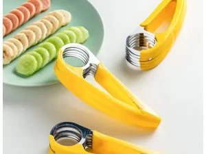 Fruit & Vegetable Multi Slicer – Banana, Sausage & Salad Cutter | Kitchen Gadget Tool (Yellow & Green)